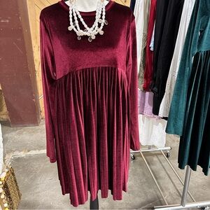 ASOS VelOUR Burgundy Red Pleated Mini Dress. Size 10. Like new.
